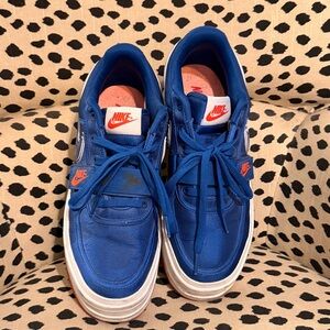 Nike Vandal 2K Platform Blue Sneakers with Red Accents